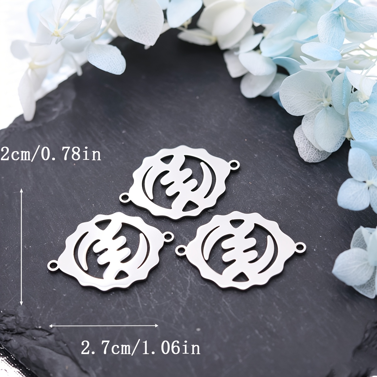 3pcs Gye Nyame Adinkra Charm Connectors for DIY Jewellery Making